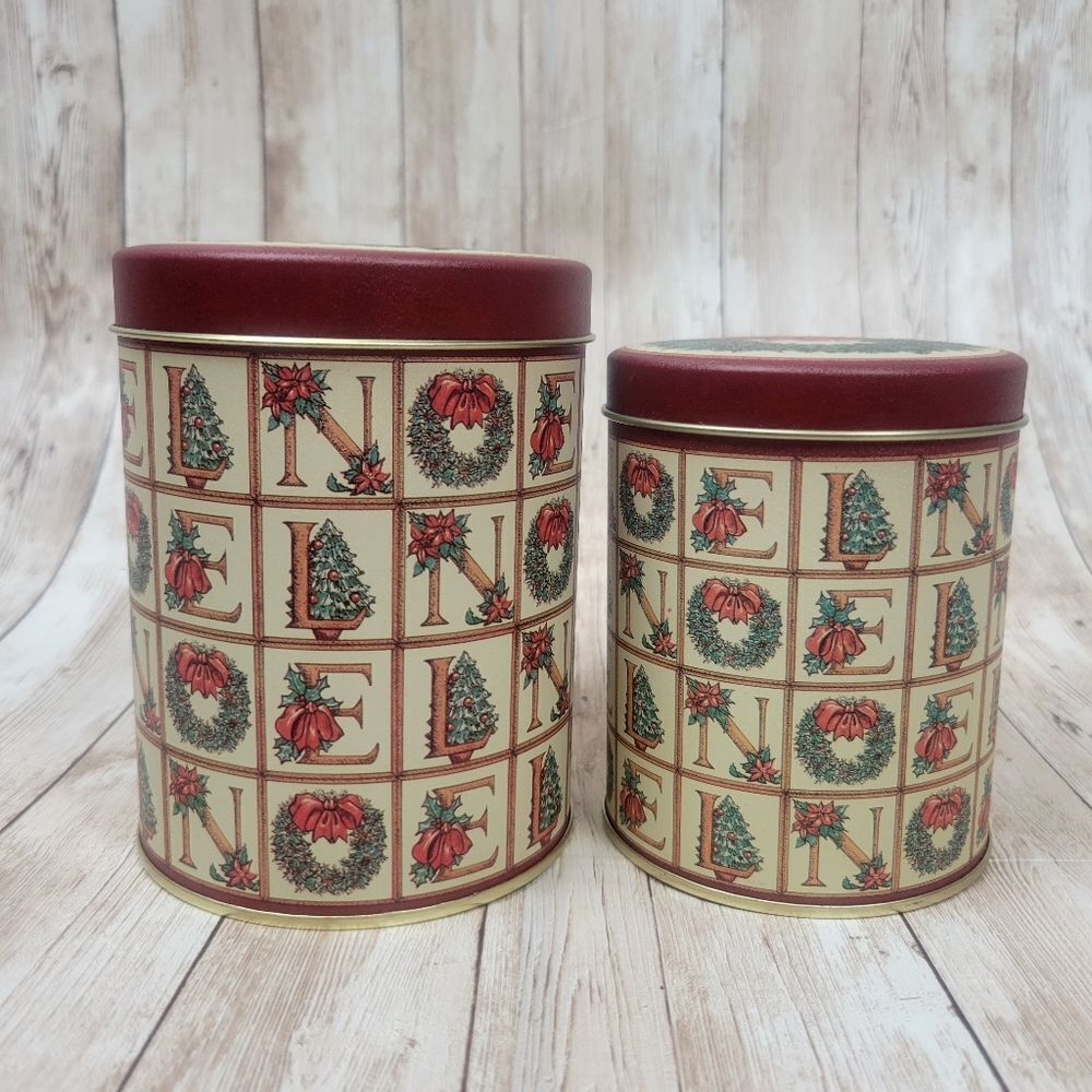 Vintage House Of Lloyd Christmas Holiday Tins Noel 1988